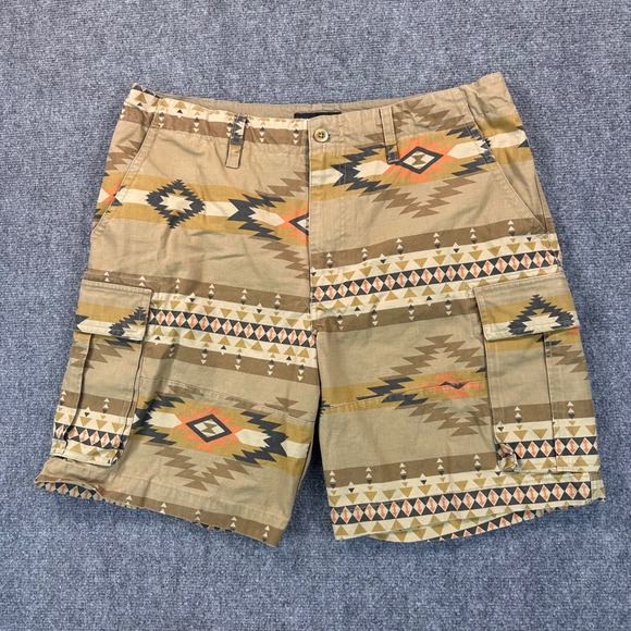 Lucky Brand Classic 9" Multi Southwest Print Cargo Shorts Men's 36 Aztec Pockets - Picture 2 of 15